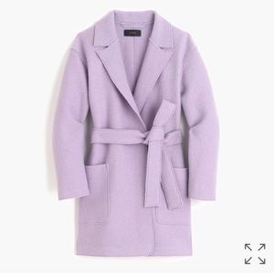 Brand New J. Crew Purple Wrap Coat in Boiled Wool